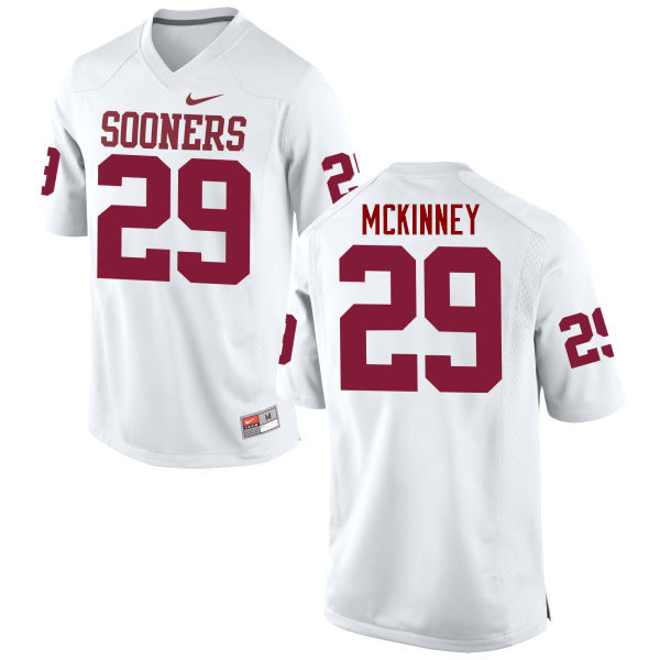 Men Oklahoma Sooners #29 Prentice McKinney College Football Jerseys Game-White